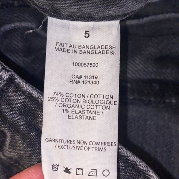 Garage Acid Wash Black Denim Mom Jeans - Picture 4 of 6